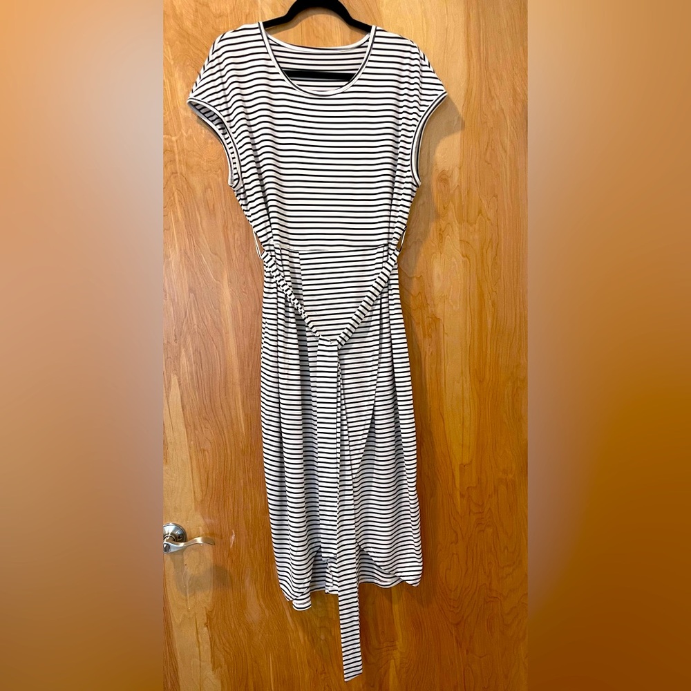 Hand Made Striped Black and White Dress